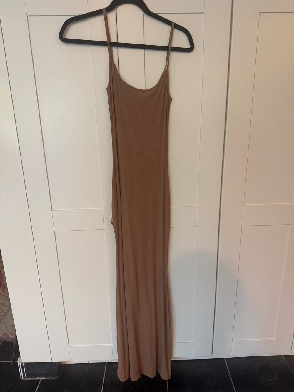 SKIMS Women's Slim Slip Maxi Dress in Brown